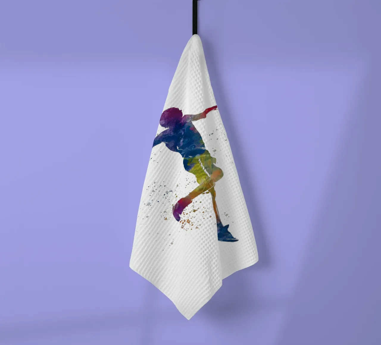 Atleet hardloper in aquarel theedoek van ⚽ Sports Pulse