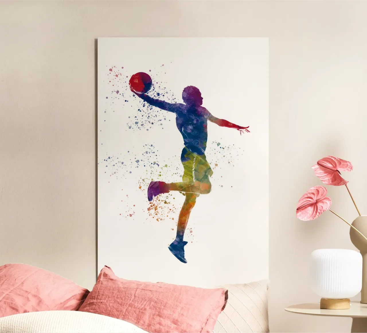Atleta corridore in acquerello alluminio dibond da ⚽ Sports Pulse