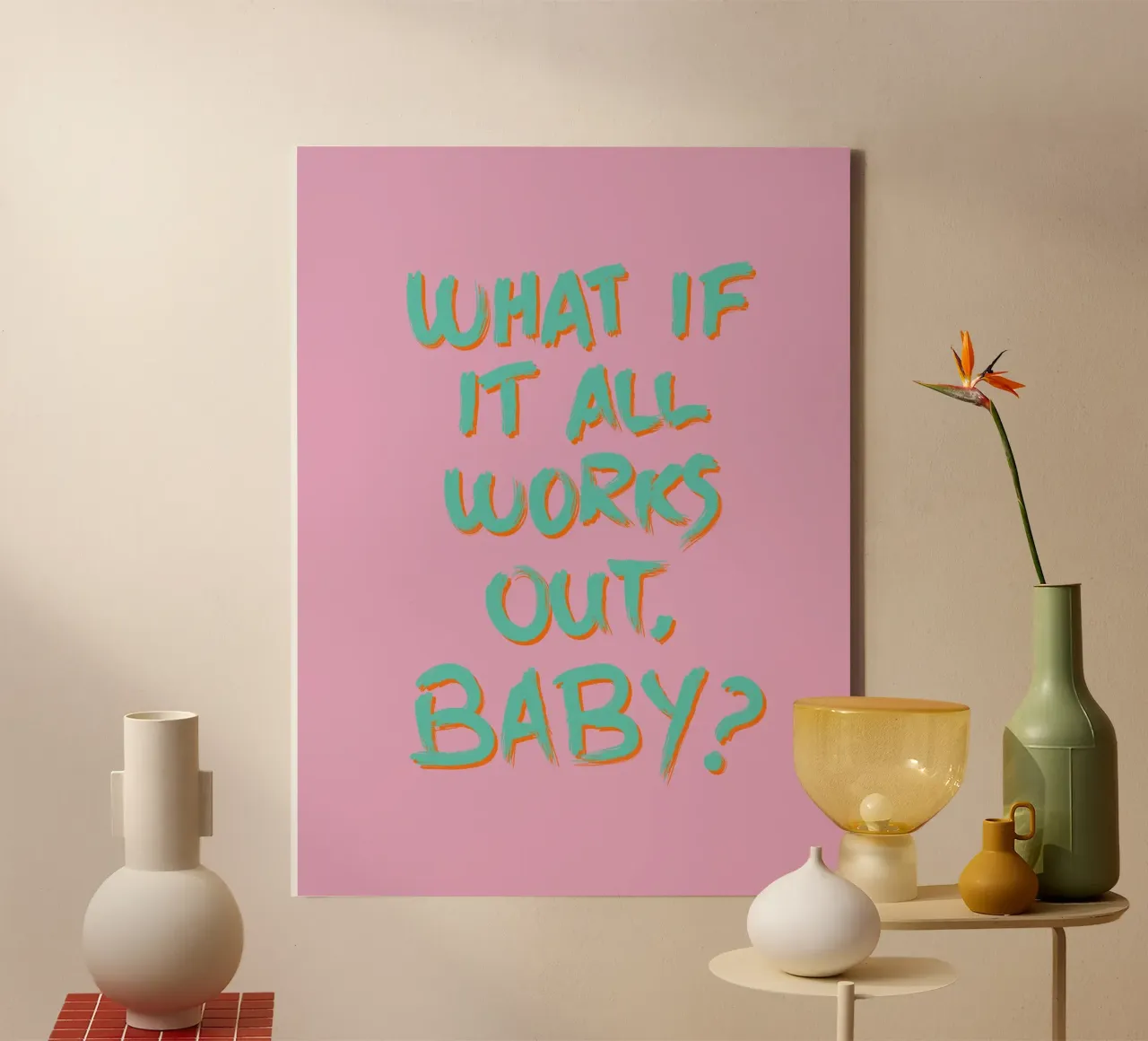 What if it all works out, baby? tela con Cornice a cassetta da Fraysein Design