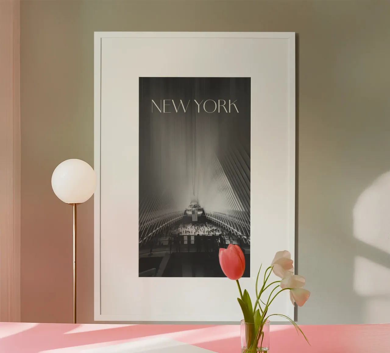 New York poster con telaio in legno da Flo Klein