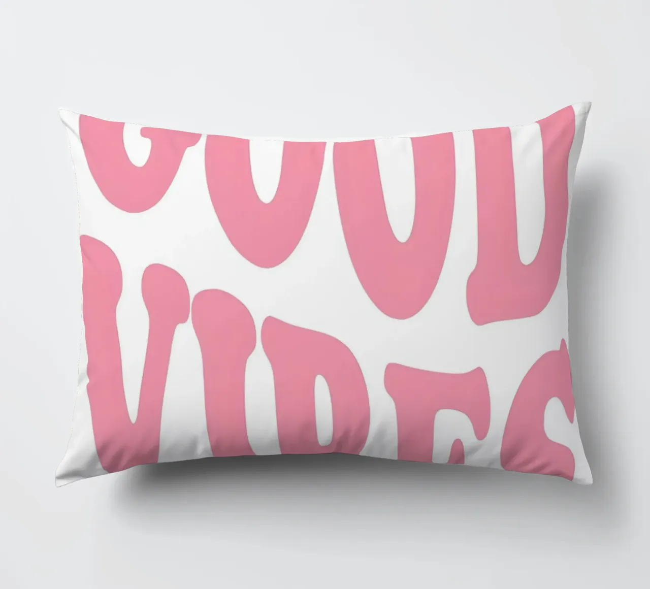 Poster Groovy Good Vibes - Stampa tipografica rosa retrò cuscino da homdeco