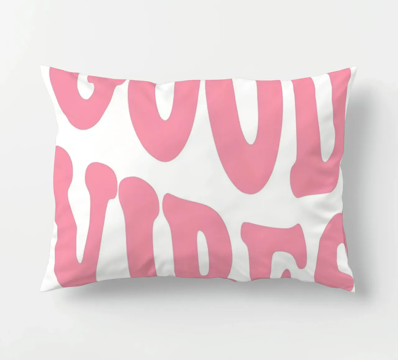 Poster Groovy Good Vibes - Stampa tipografica rosa retrò cuscino da homdeco