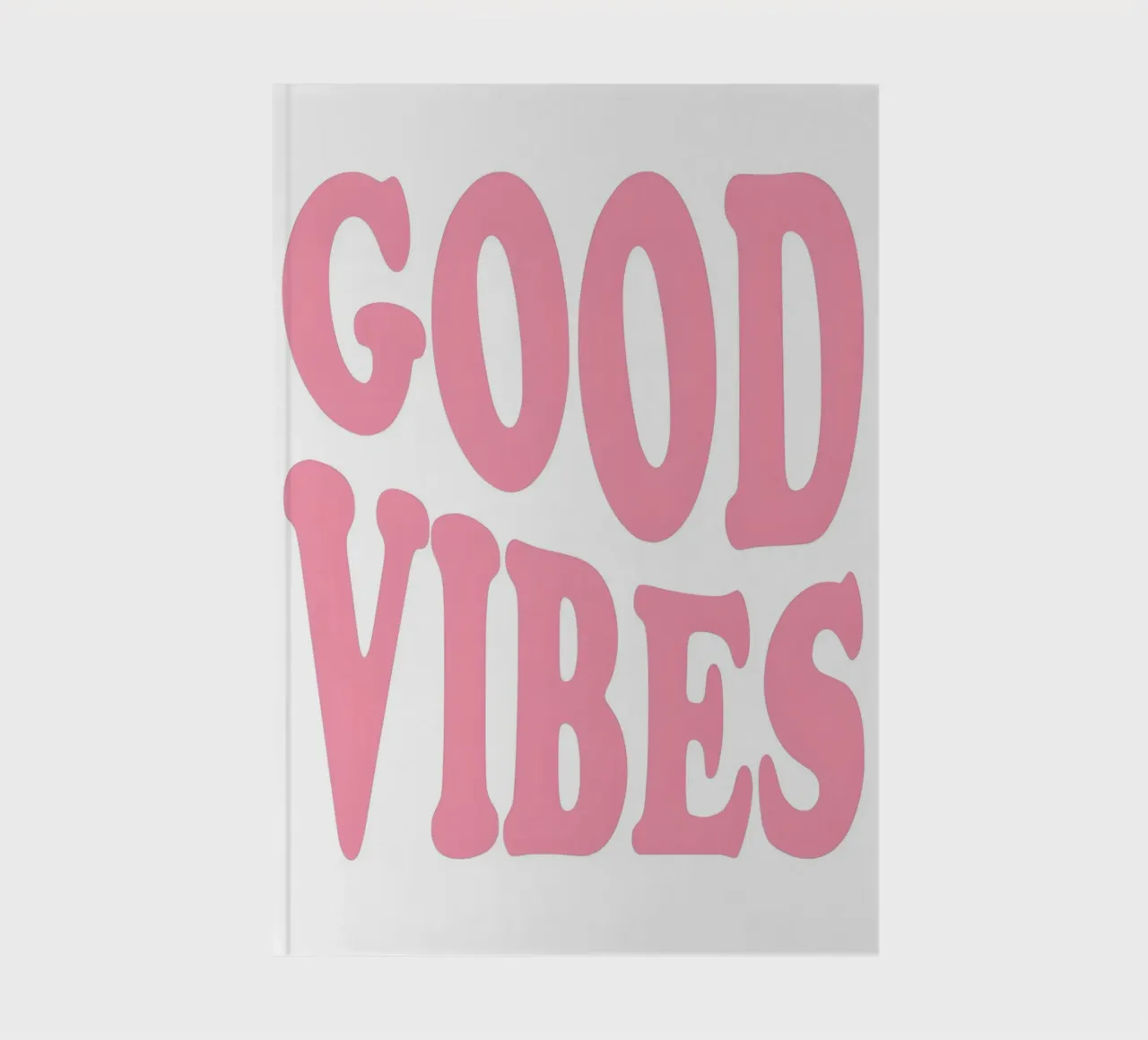 Groovy Good Vibes Poster - Retro Pink Typography Print notebook by homdeco
