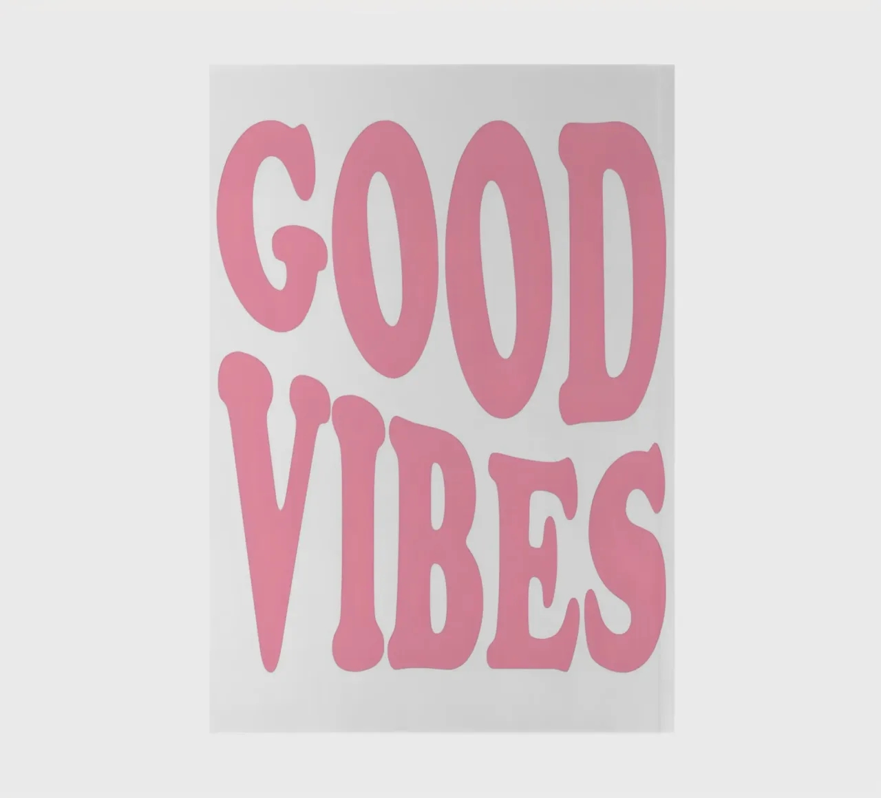 Groovy Good Vibes Poster - Retro Pink Typography Print notebook by homdeco