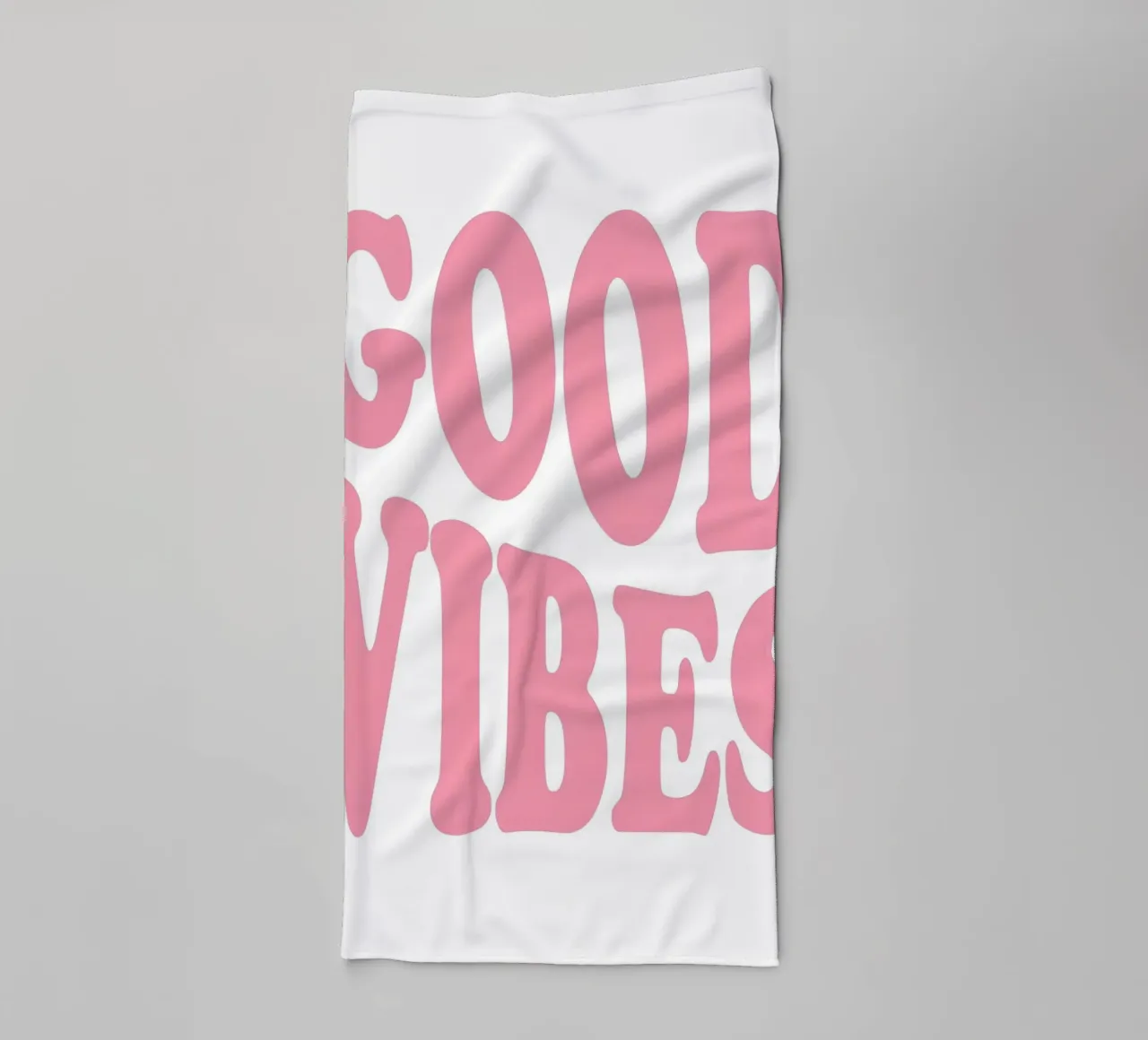 Groovy Good Vibes Poster - Retro Pink Typography Print towel by homdeco