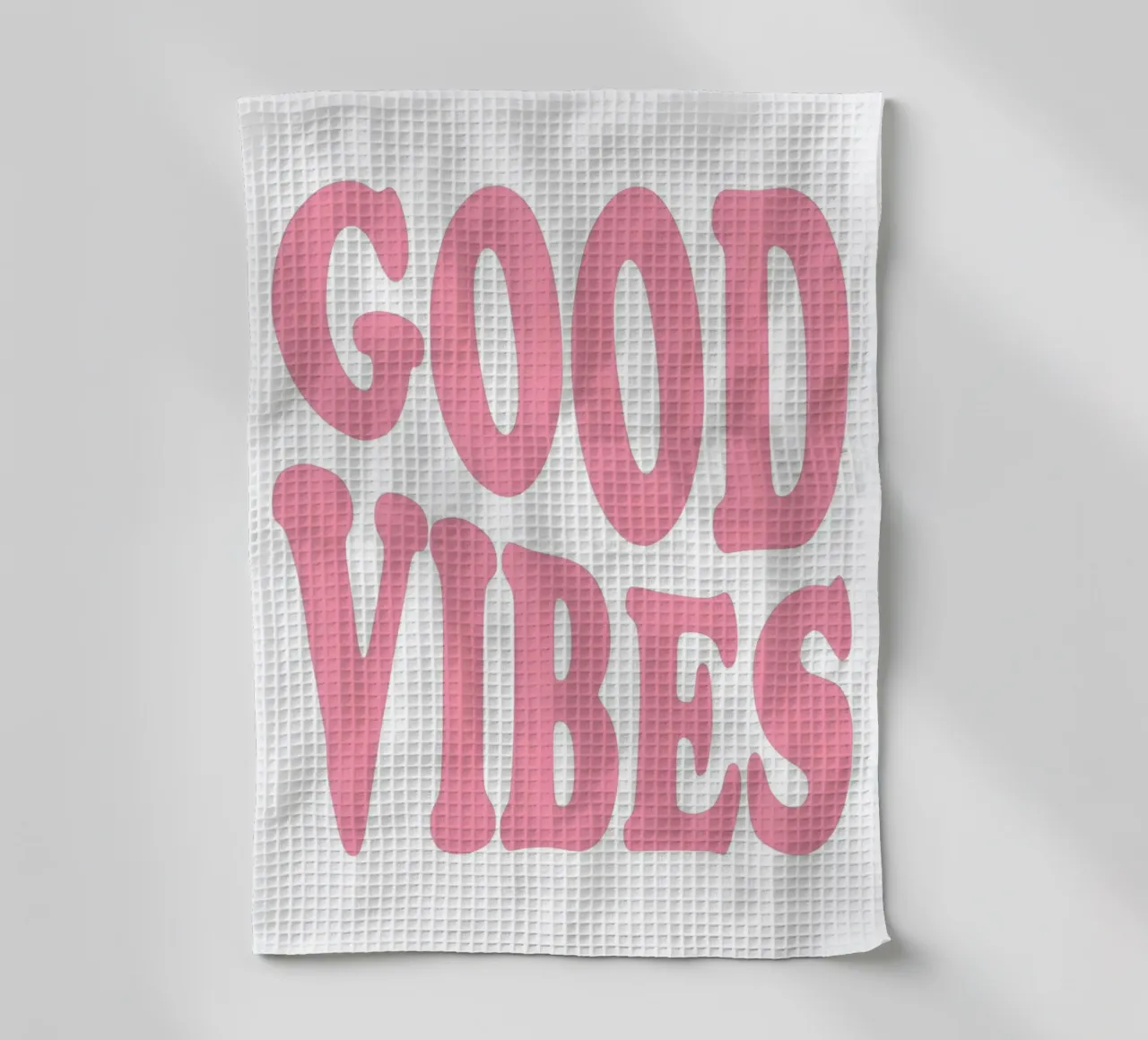 Affiche Groovy Good Vibes - Typographie rétro rose torchon de homdeco