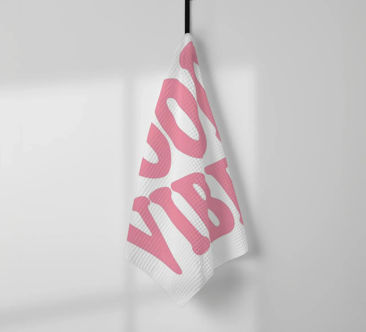 Affiche Groovy Good Vibes - Typographie rétro rose torchon de homdeco
