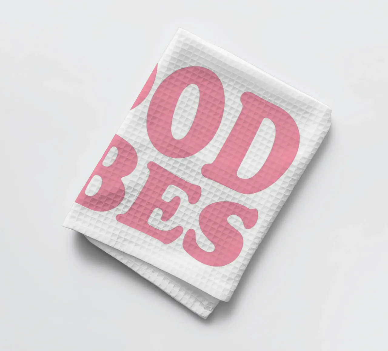 Affiche Groovy Good Vibes - Typographie rétro rose torchon de homdeco