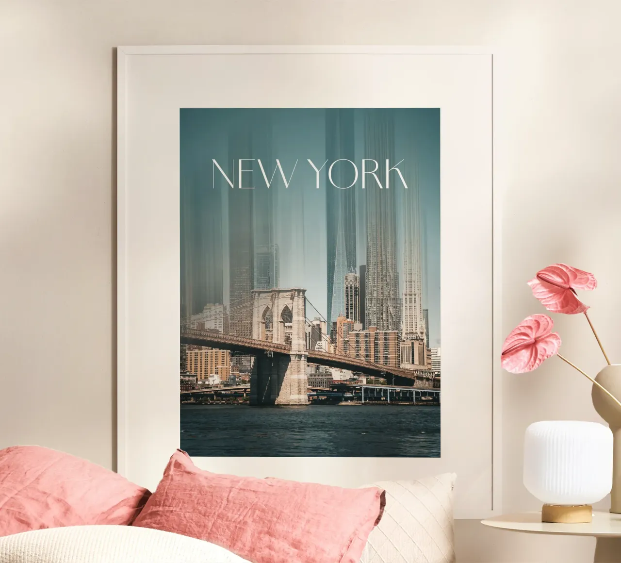 New York poster con telaio in alluminio da Flo Klein