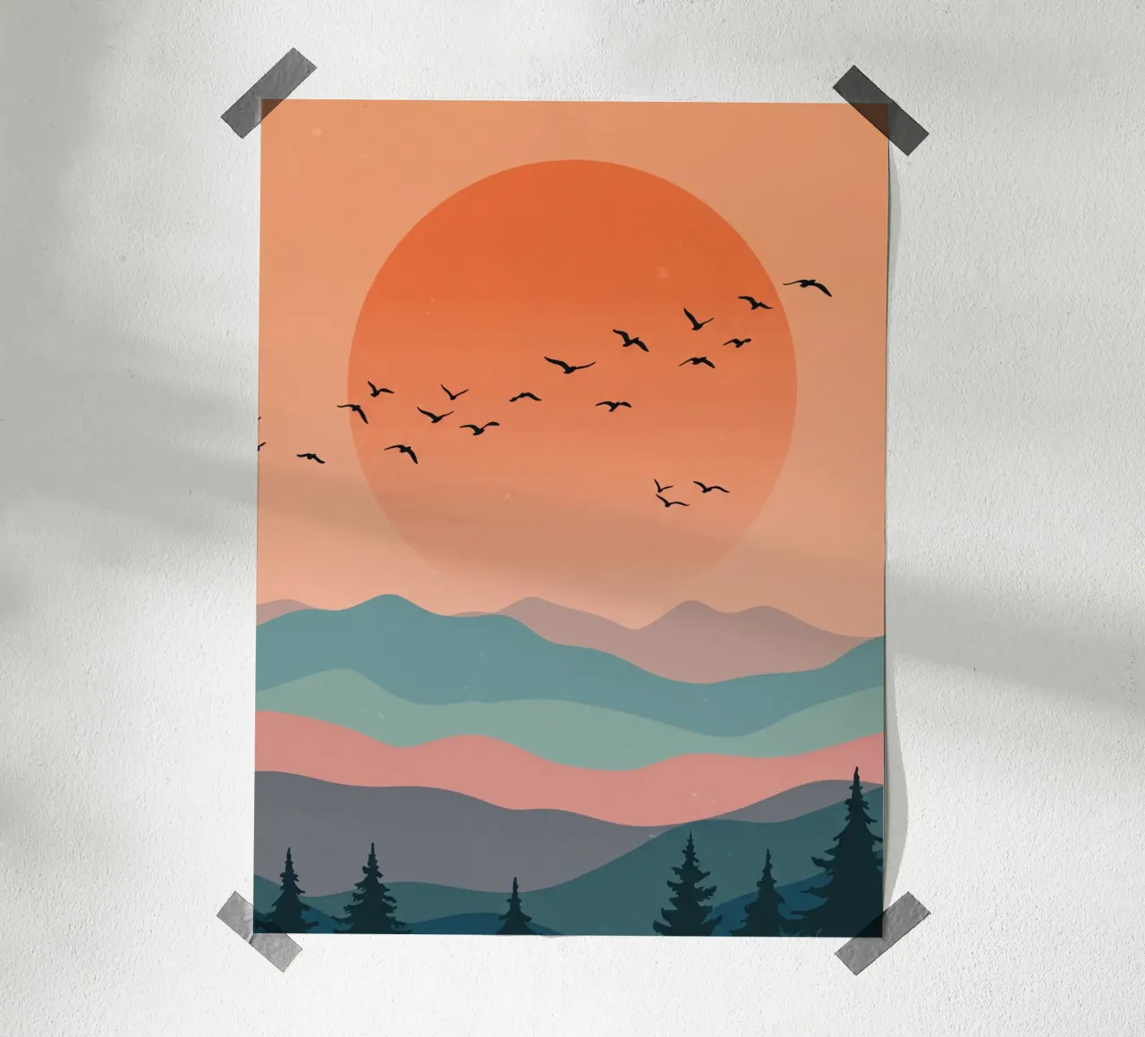 The Horizon Of August poster con telaio in plastica da Sentinal