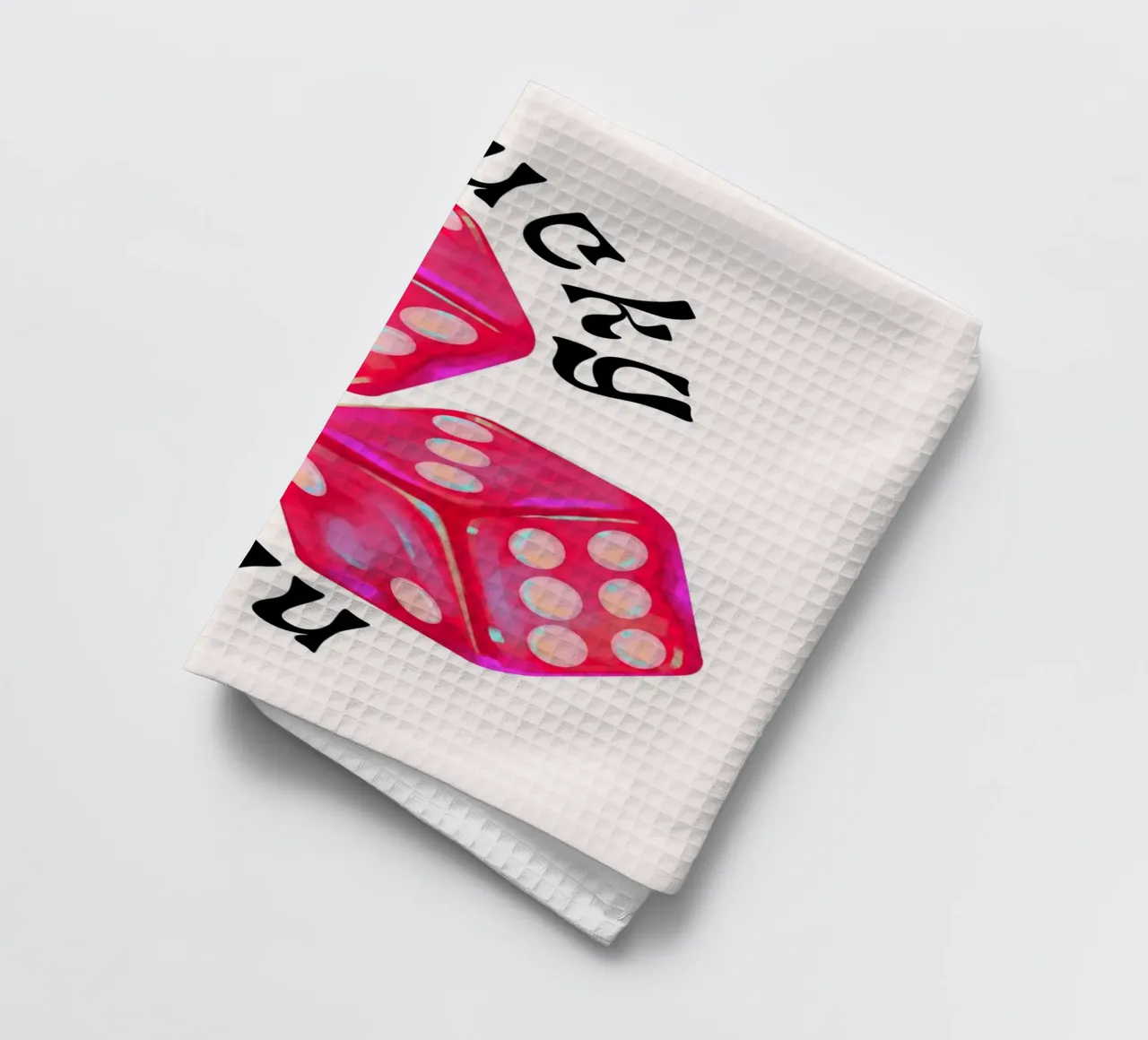 Lucky You - Rolling Dice Gambling Art torchon de homdeco