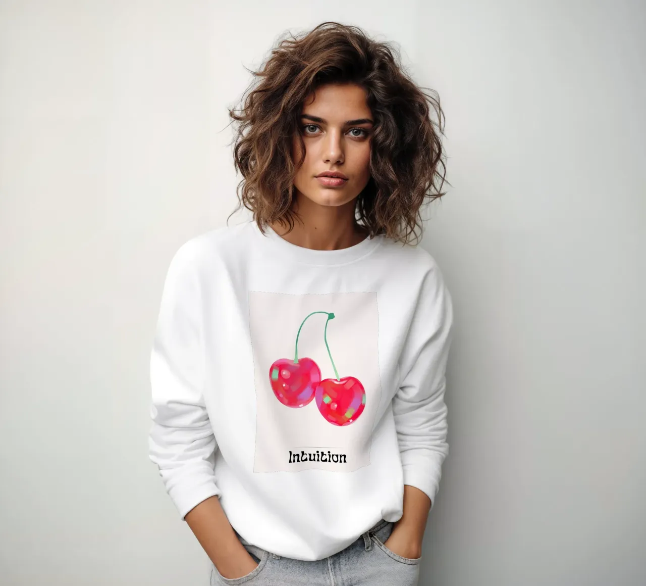 Intuition - Poster pop art con ciliegie rosse felpa da homdeco