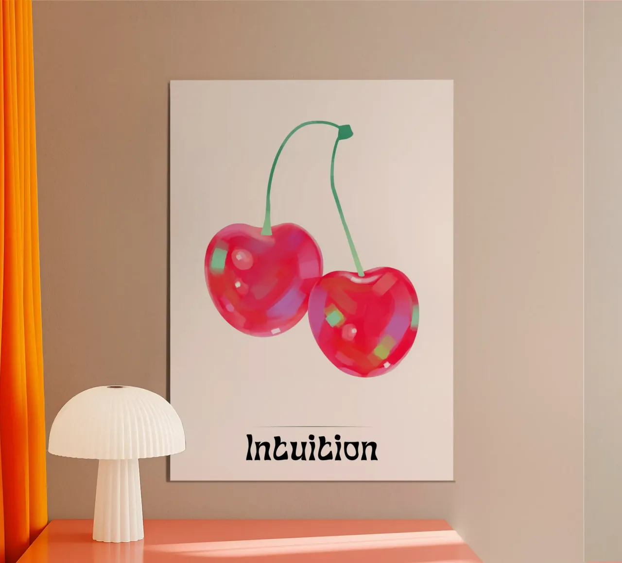 Intuition - Poster pop art con ciliegie rosse poster da homdeco