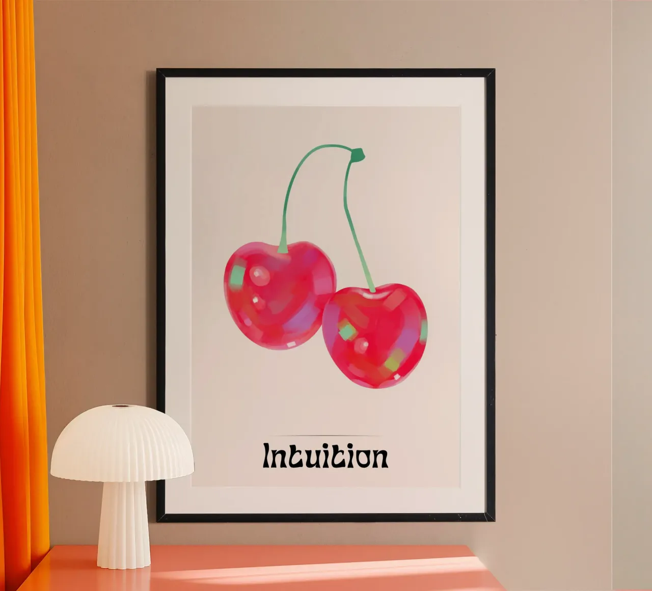 Intuition - Poster pop art con ciliegie rosse poster da homdeco
