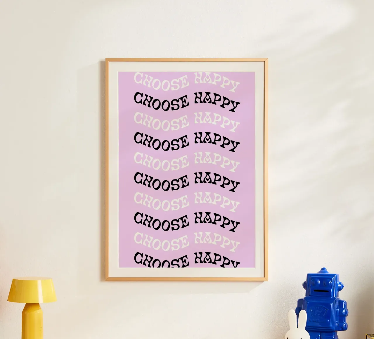 Scegliere la felicità - Poster grafico ondulato poster da homdeco