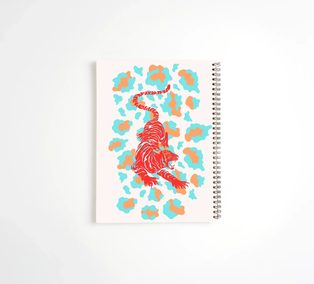 Red Tiger on Leopard Print - Pop Art Print spiral notebook by homdeco