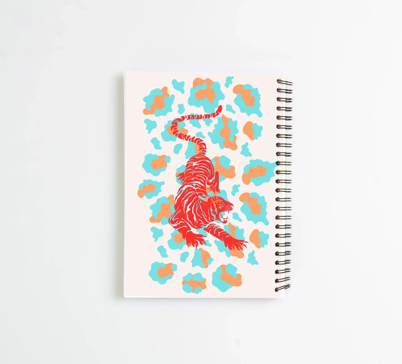 Red Tiger on Leopard Print - Pop Art Print spiral notebook by homdeco