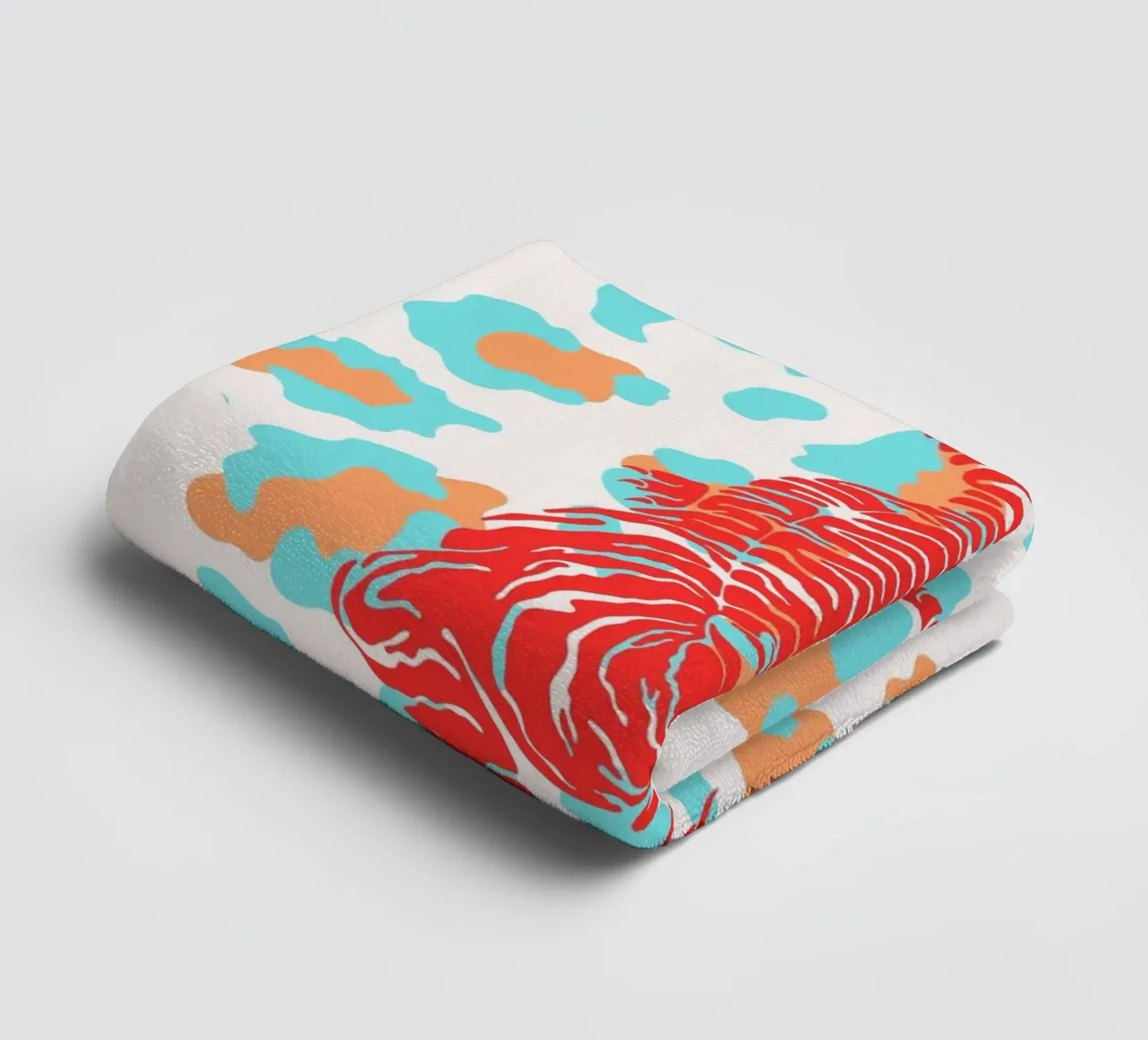Red Tiger on Leopard Print - Pop Art Print towel by homdeco