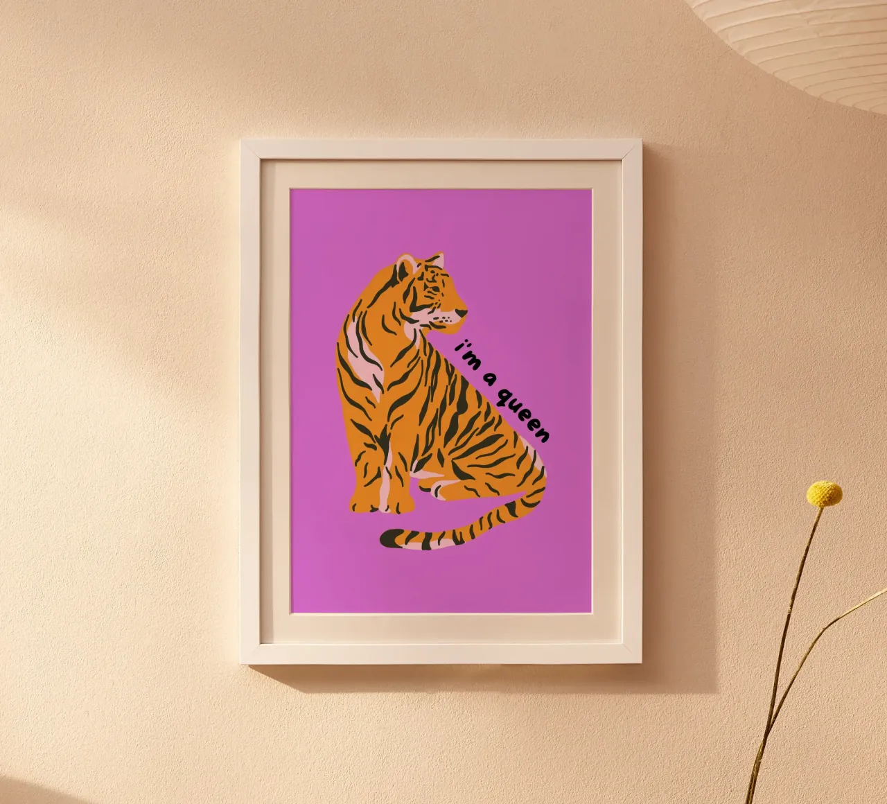 Póster I'm a Queen - Impresión artística de un tigre sentado poster de homdeco