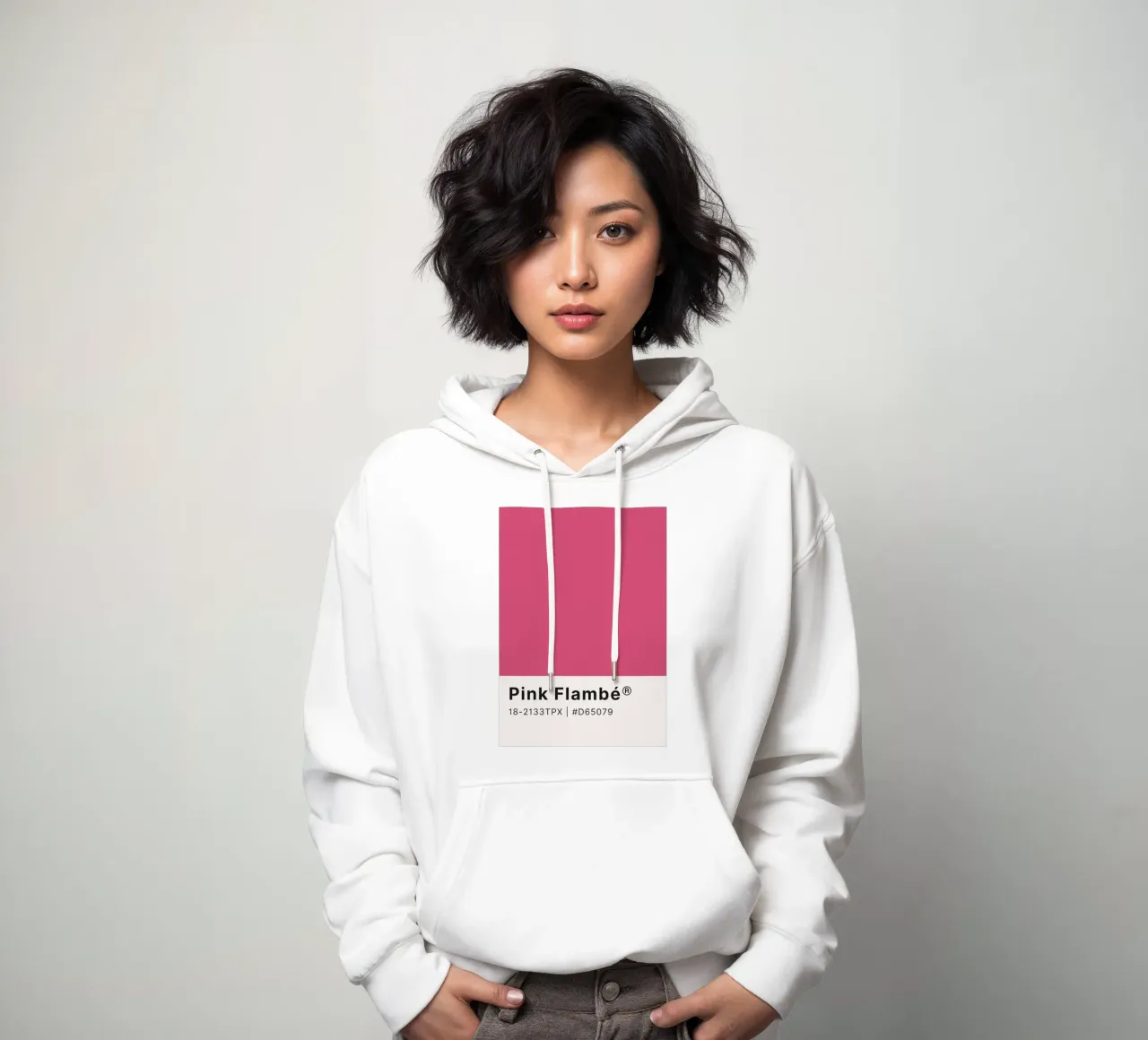 Pantone Pink Flambé - Color Block Wall Art sudadera con capucha de homdeco