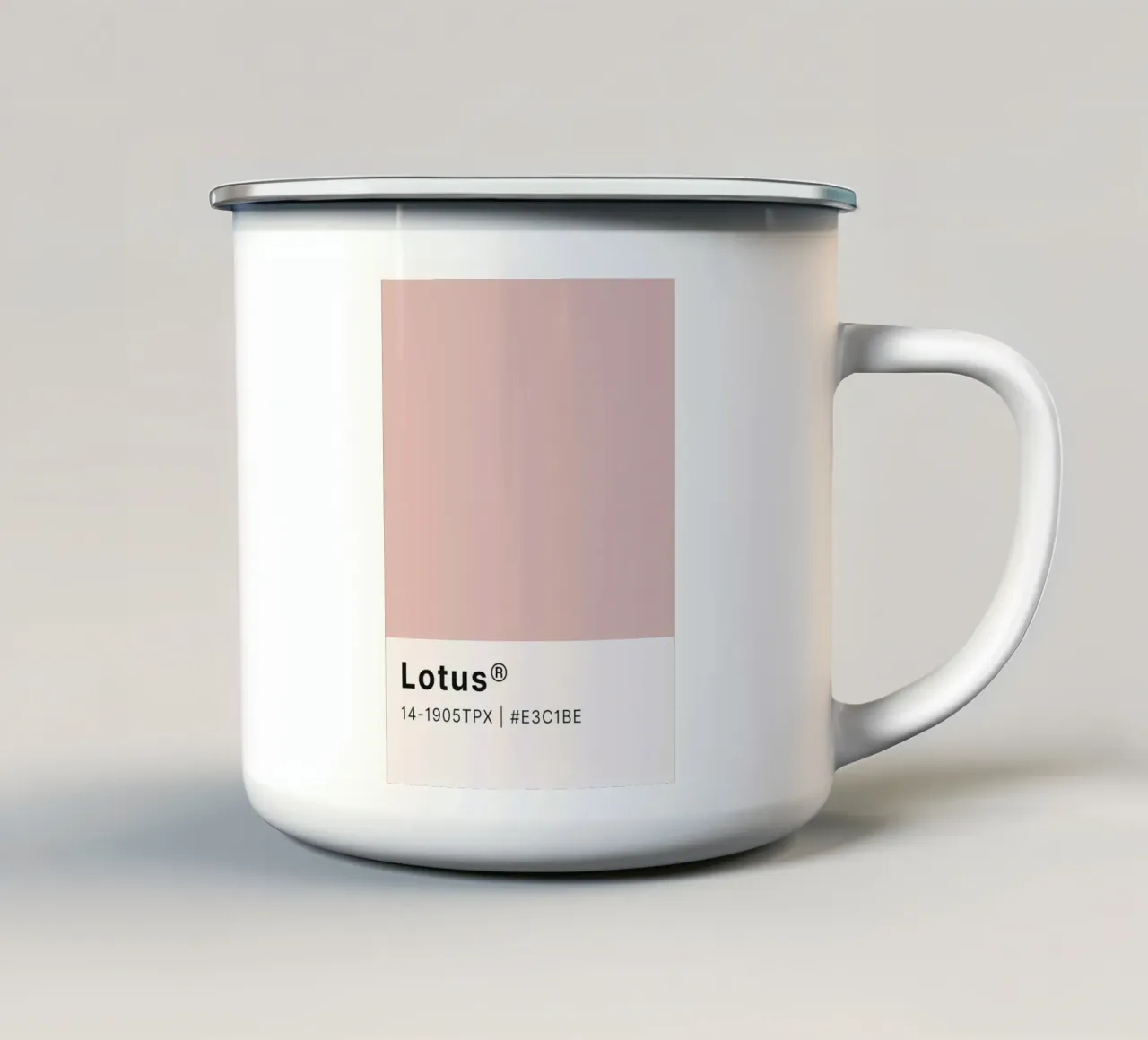 Pantone Lotus - Minimalist Color Block Art enamel mug by homdeco