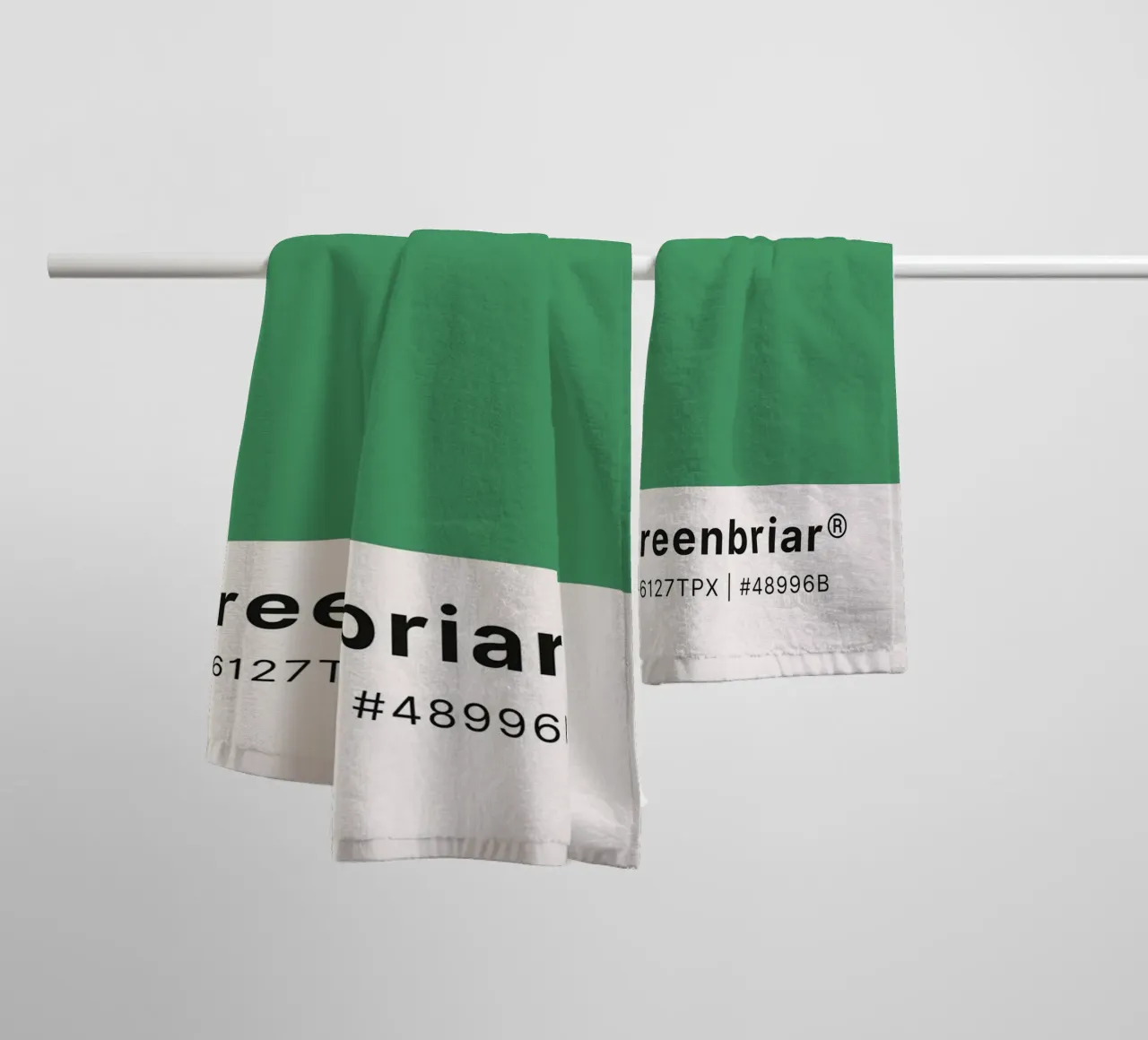 Pantone Greenbriar - Minimalist Color Block Art towel by homdeco