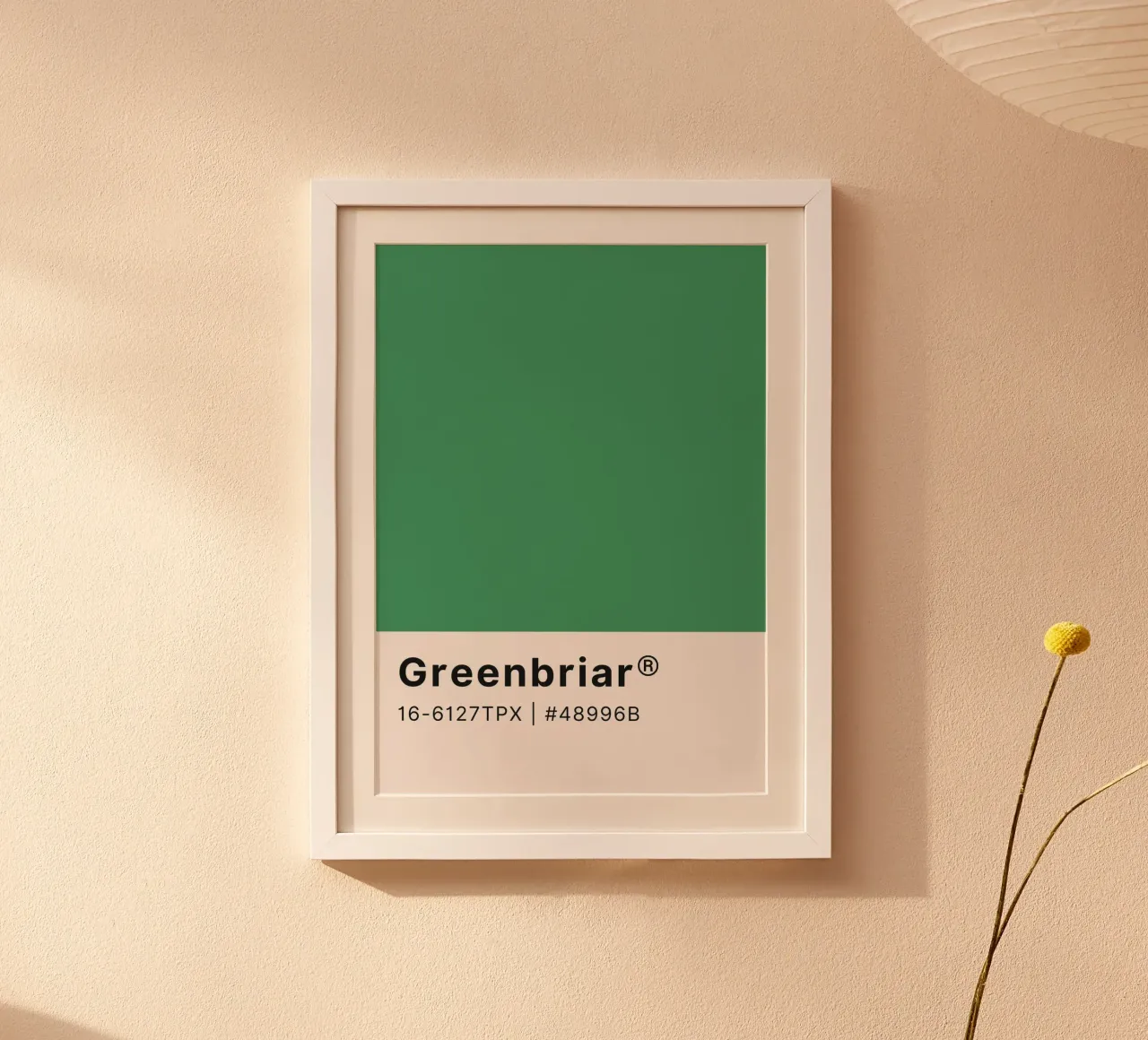 Pantone Greenbriar - Minimalistische Farbblockkunst Poster von homdeco