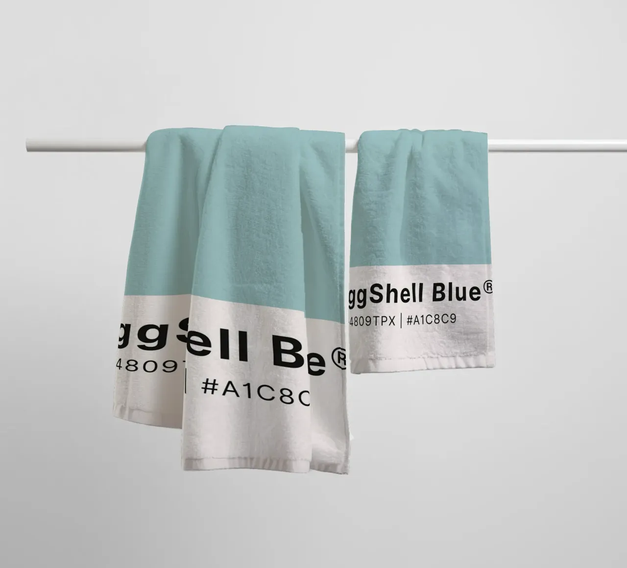 Pantone EggShell Blue - Minimalist Color Block Art towel by homdeco