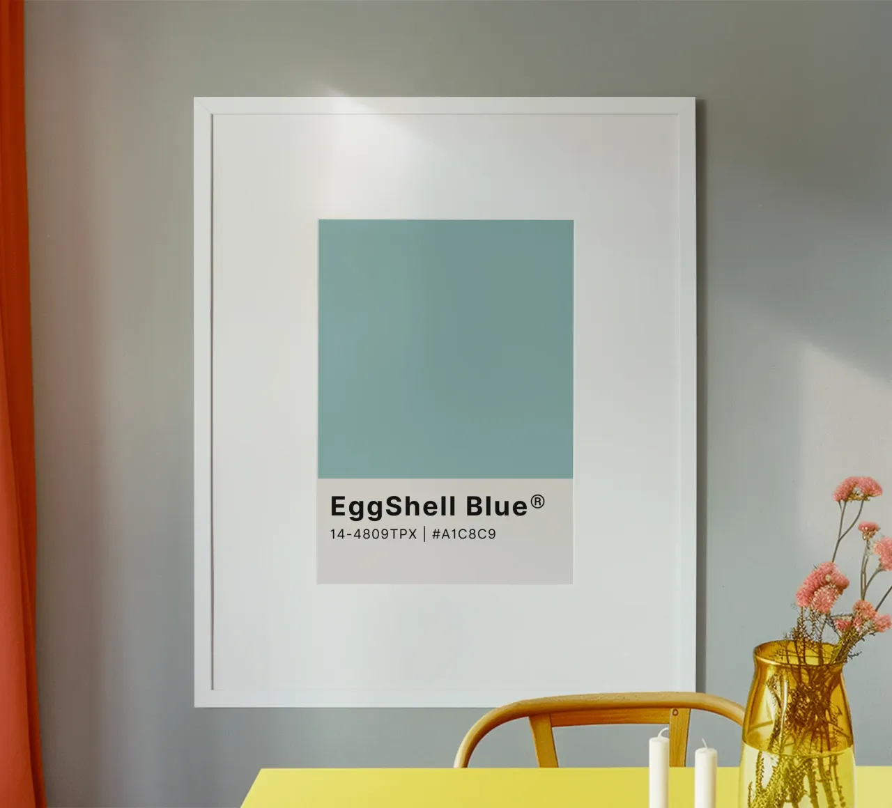 Pantone EggShell Blue - Minimalistische Farbblockkunst Poster von homdeco