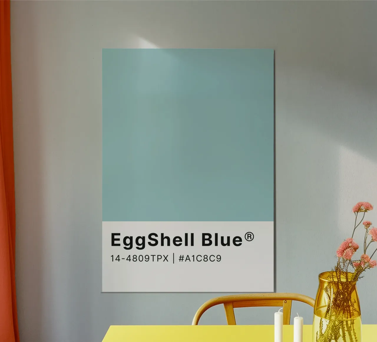 Pantone EggShell Blue - Minimalistische Farbblockkunst Poster von homdeco