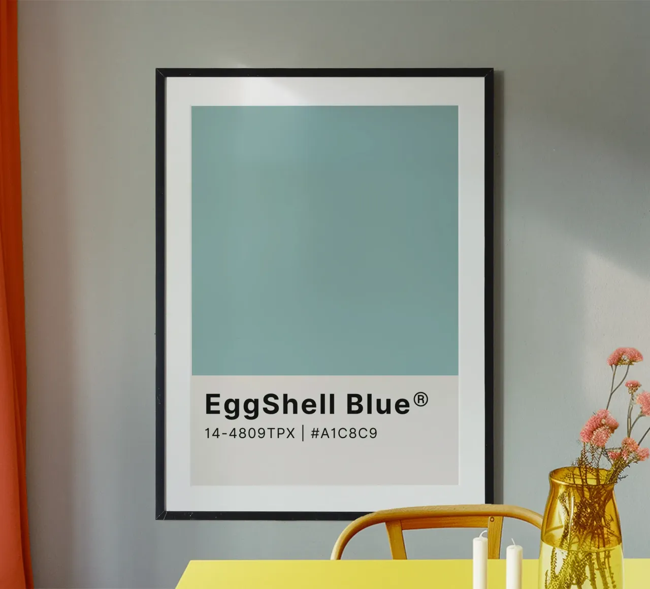 Pantone EggShell Blue - Minimalistische Farbblockkunst Poster von homdeco