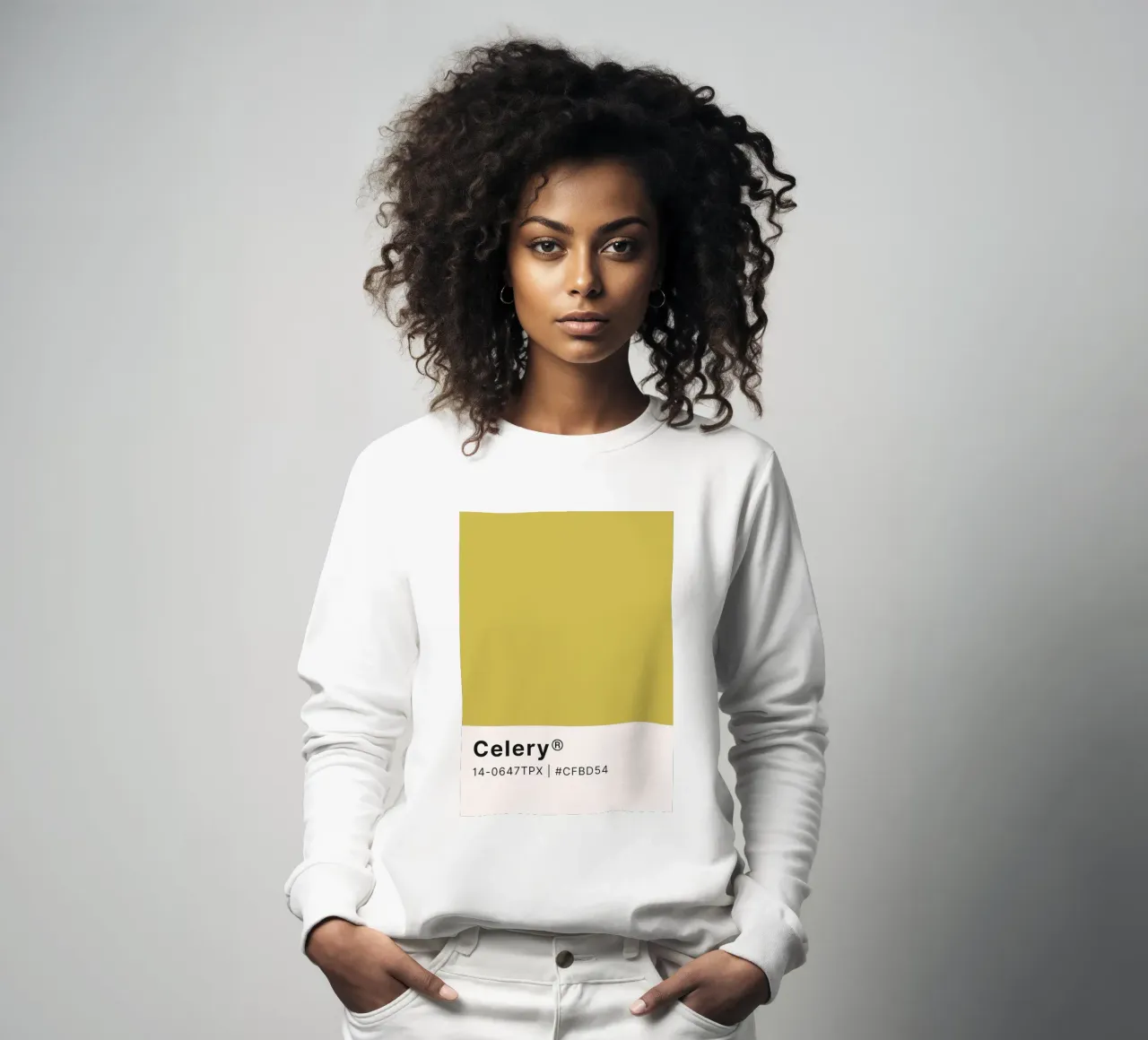 Pantone Celery - Minimalist Color Block Art sweatshirt by homdeco