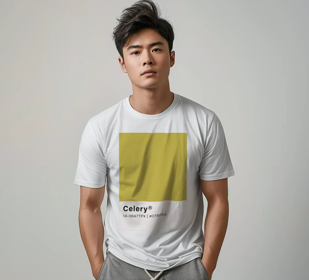 Pantone Celery - Arte minimalista a blocchi di colore t-shirt da homdeco