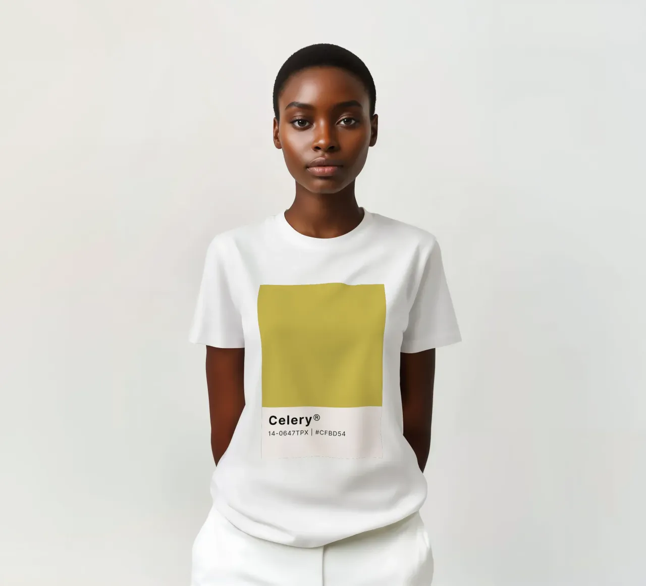 Pantone Celery - Arte minimalista a blocchi di colore t-shirt da homdeco