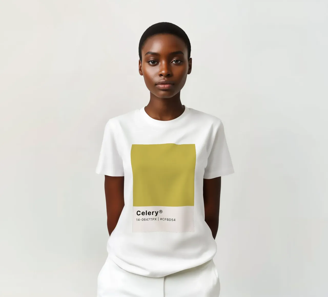 Pantone Celery - Minimalist Color Block Art t-shirt by homdeco