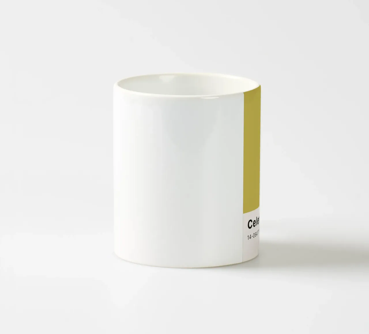 Pantone Celery - Minimalist Color Block Art ceramic mug by homdeco