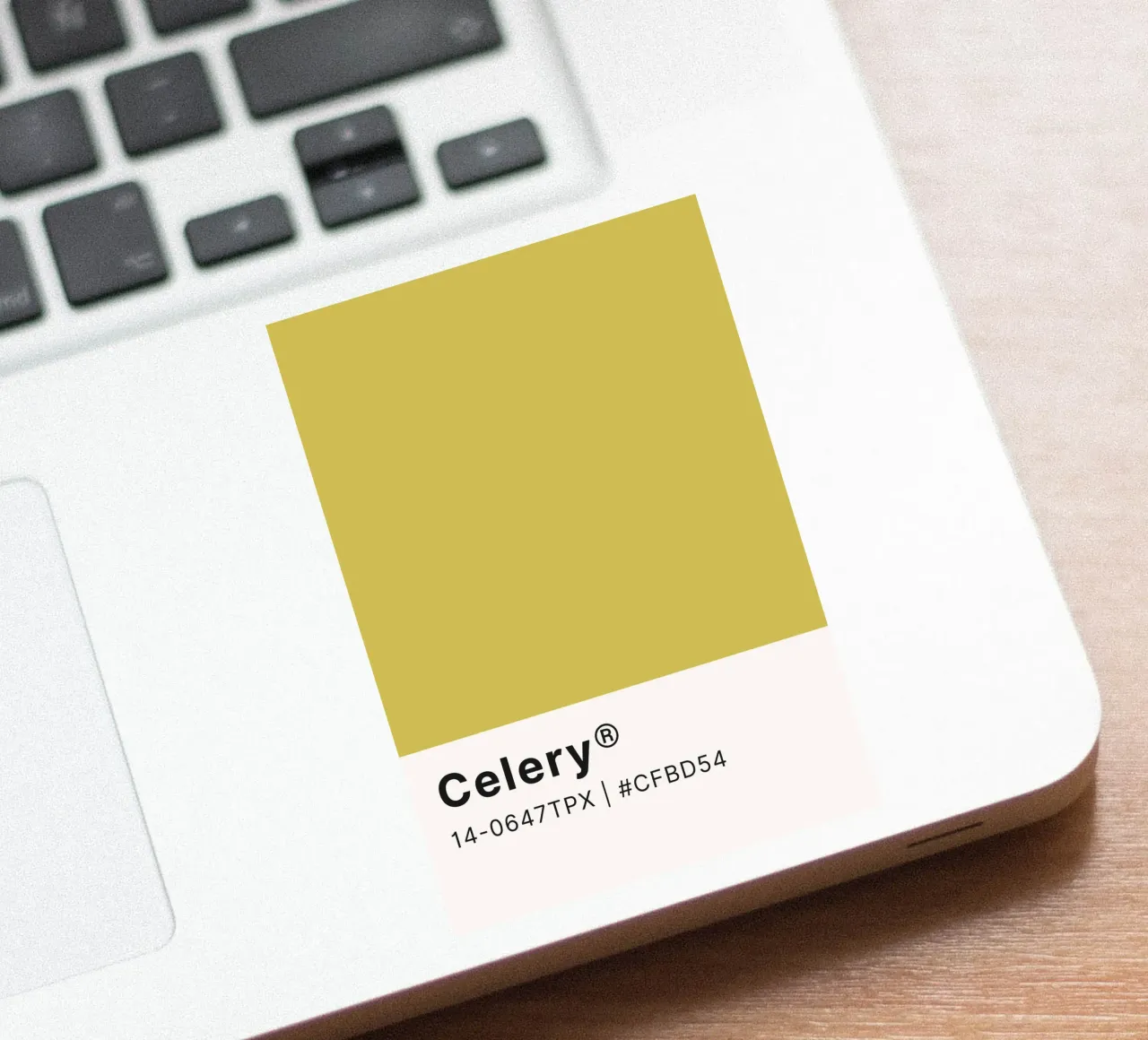 Pantone Celery - Minimalist Color Block Art sticker by homdeco