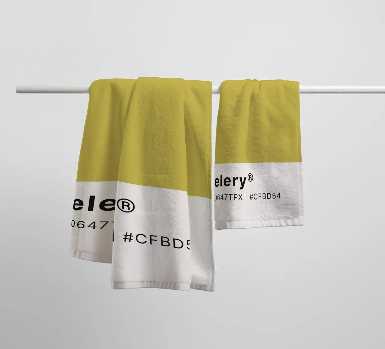 Pantone Celery - Minimalist Color Block Art towel by homdeco
