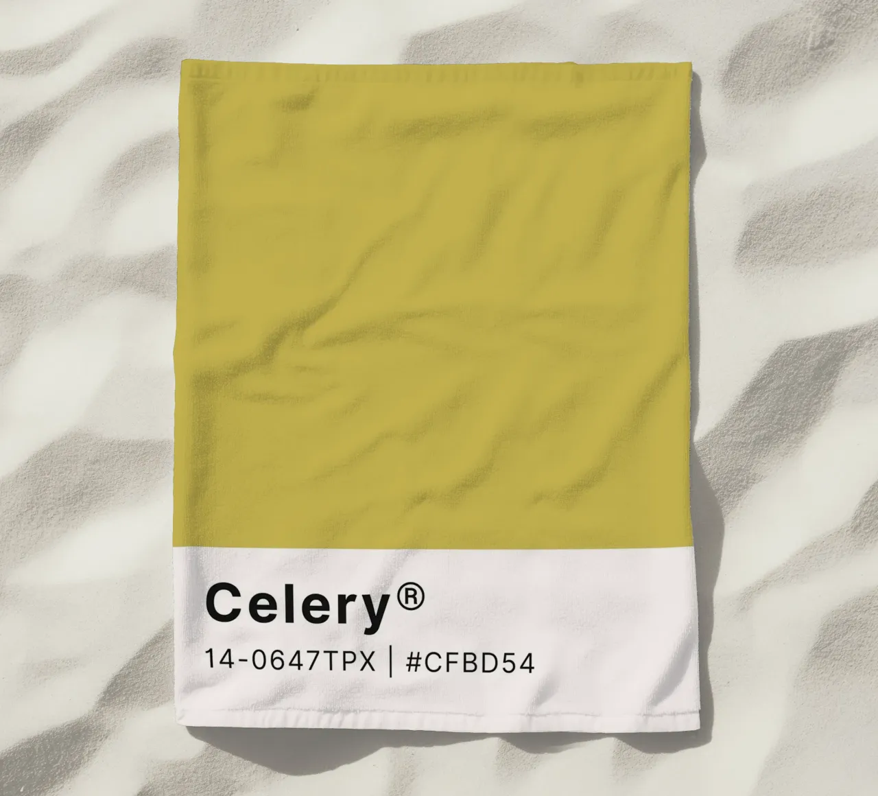 Pantone Celery - Minimalist Color Block Art beach towel by homdeco
