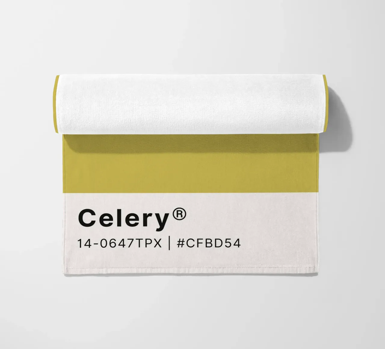 Pantone Celery - Minimalist Color Block Art beach towel by homdeco