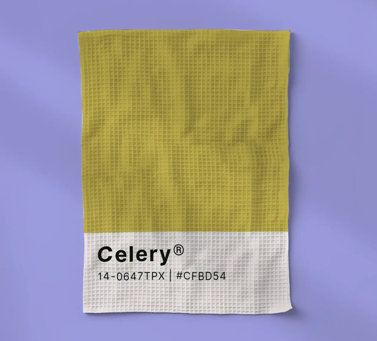 Pantone Celery - Minimalist Color Block Art tea towel by homdeco