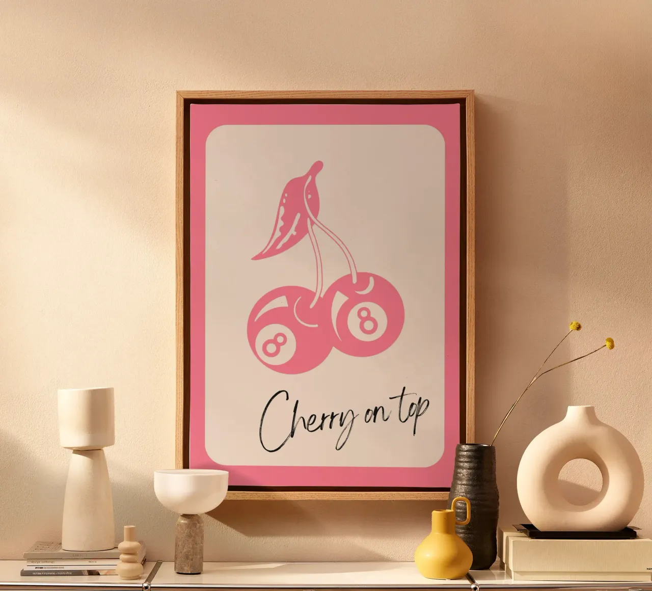 Kers op de top - 8 Ball Pool Art Print canvas met Baklijst van homdeco
