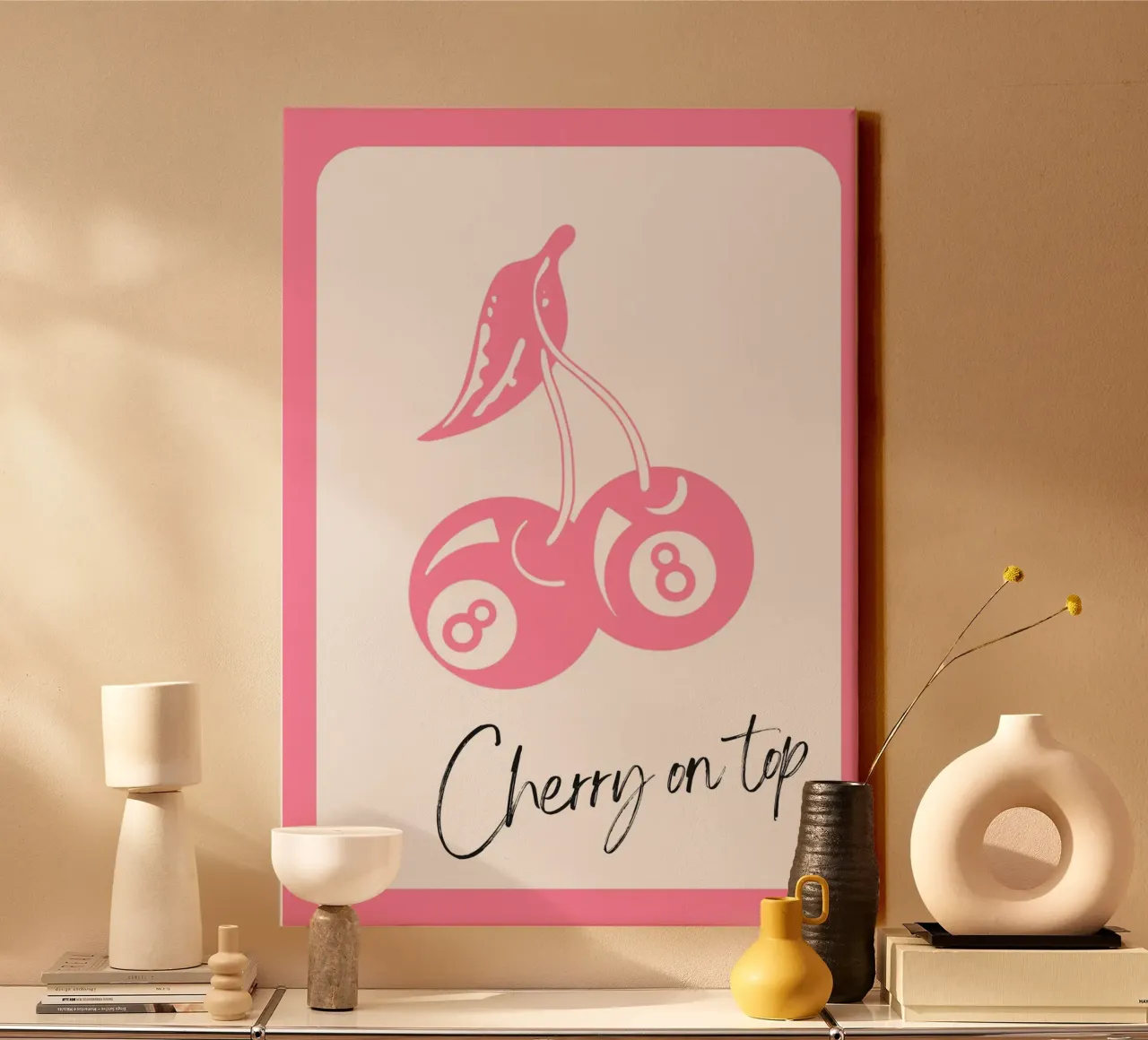 Kers op de top - 8 Ball Pool Art Print canvas met Baklijst van homdeco