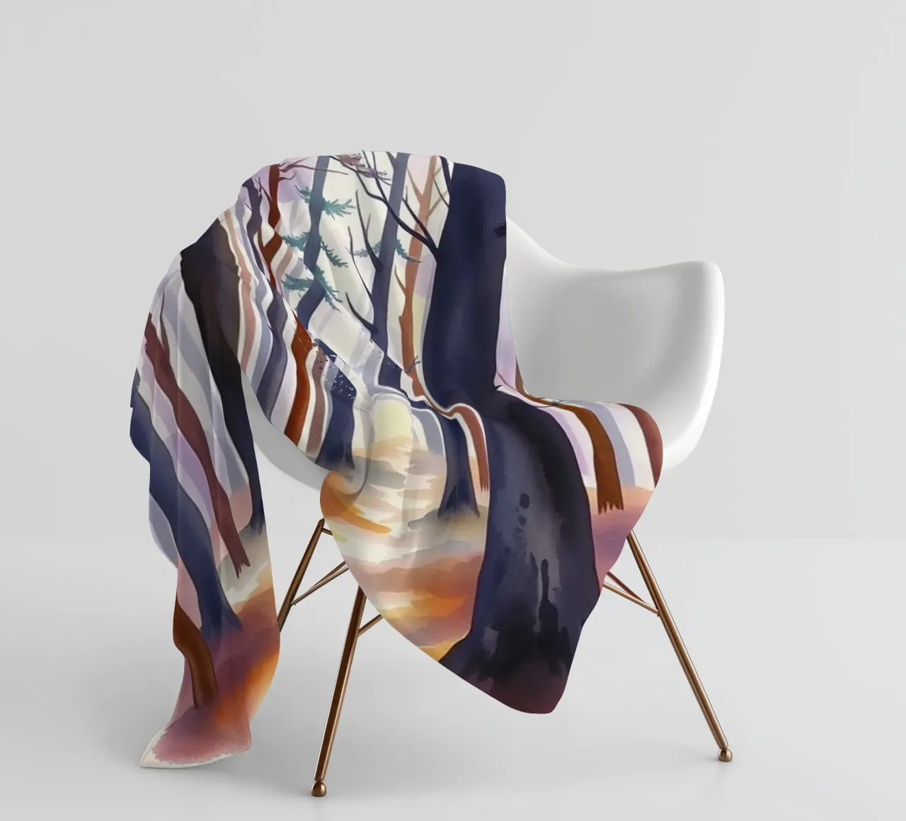 A Mystical Journey Through Tall Trees and Shimmering Light fleece blanket by Artistic-shop