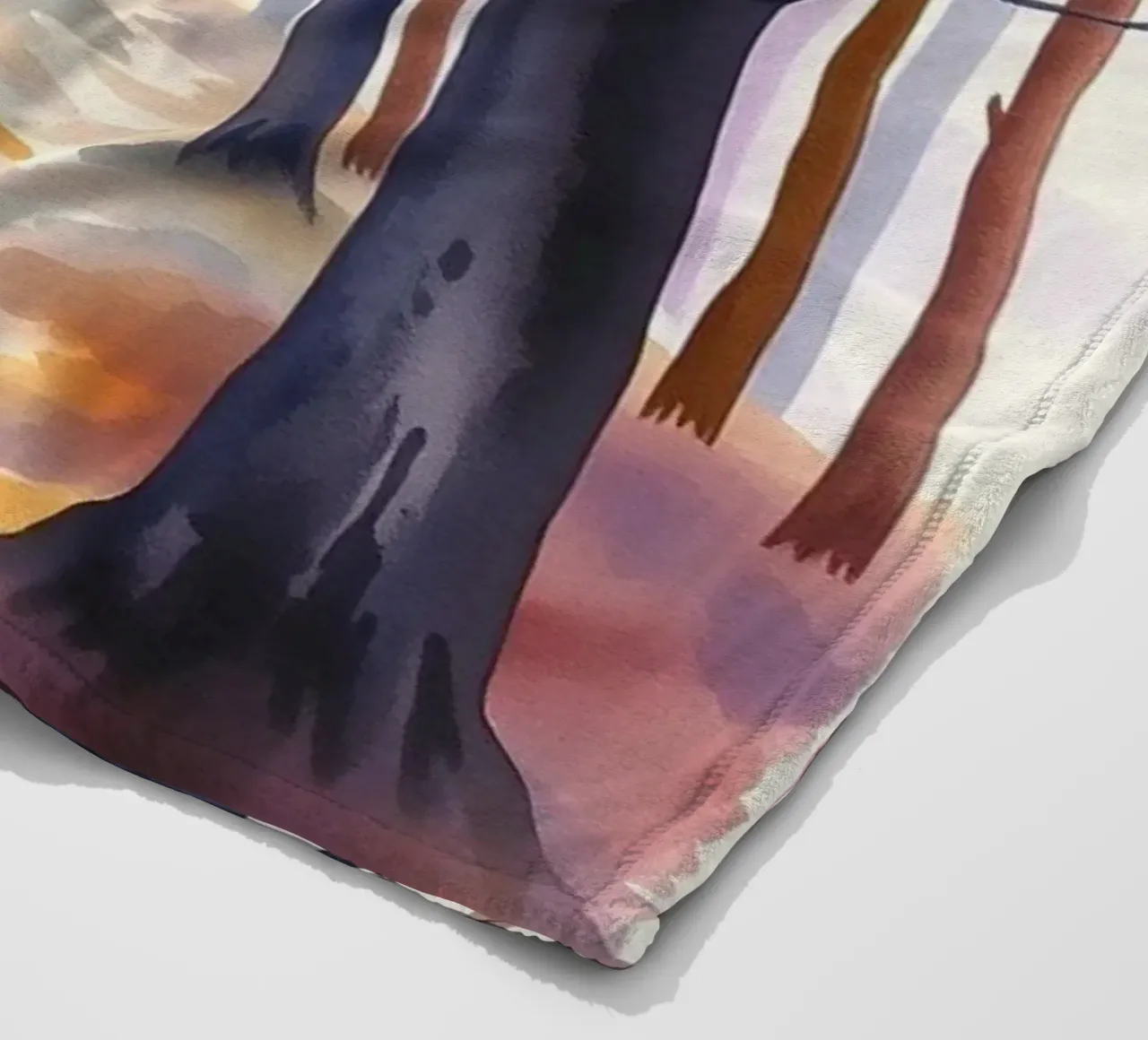 A Mystical Journey Through Tall Trees and Shimmering Light fleece blanket by Artistic-shop