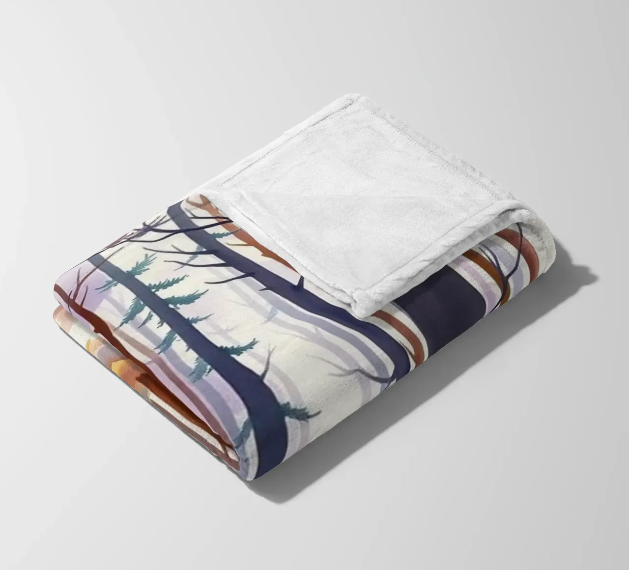 A Mystical Journey Through Tall Trees and Shimmering Light fleece blanket by Artistic-shop