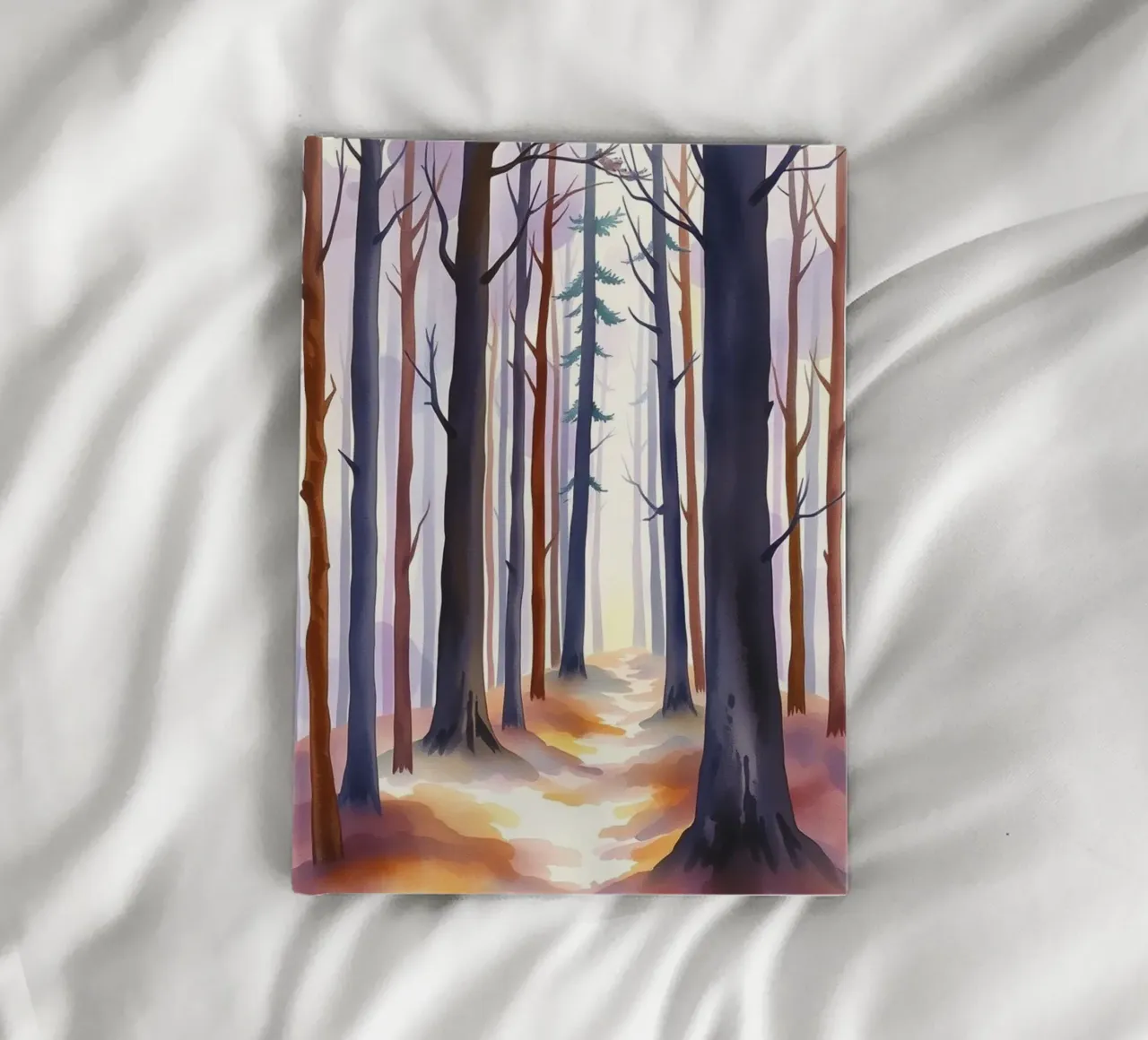 A Mystical Journey Through Tall Trees and Shimmering Light notebook by Artistic-shop