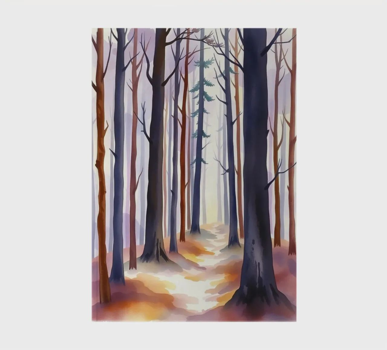 A Mystical Journey Through Tall Trees and Shimmering Light notebook by Artistic-shop