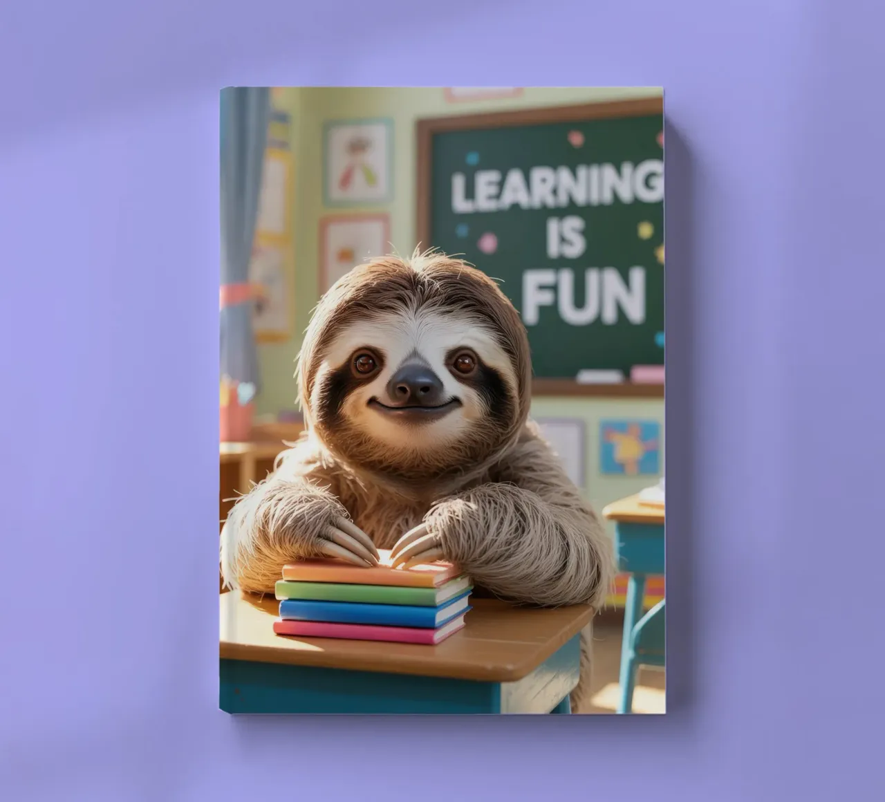 School motivation: Learning is fun, sloth notebook by SlothStella
