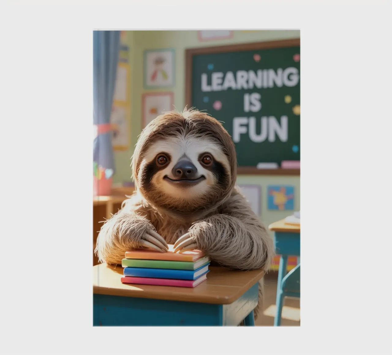 School motivation: Learning is fun, sloth notebook by SlothStella